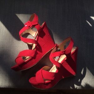 Red Thick Heels